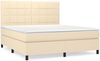 vidaXL Boxspringbett mit Matratze Creme 160x200 cm Stoff 3141790 Bild 2