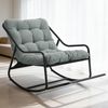LVHOM Schaukelstuhl mit Fußstütze, Relaxsessel mit gepolstertem Kissen, ergonomischer Schaukelsessel, bis 130kg, Loungesessel für Balkon, Garten & Wohnzimmer Bild 2