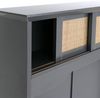 Garderobe HWC-P25, Flurgarderobe Holzgarderobe, Melamin Kubu Rattan 163x100x47cm ~ dunkelgrau Bild 5