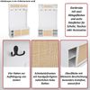 Garderobe HWC-P25, Flurgarderobe Holzgarderobe, Melamin Kubu Rattan 163x100x47cm ~ dunkelgrau Bild 2