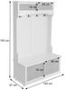 Garderobe HWC-P25, Flurgarderobe Holzgarderobe, Melamin Kubu Rattan 163x100x47cm ~ dunkelgrau Bild 3