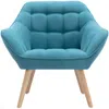 Vente-unique - CASERTA Sofa and armchair set Stoff Blau - B 73 cm x H 77 cm x L 127 cm82 cm Bild 4