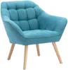 Vente-unique - CASERTA Sofa and armchair set Stoff Blau - B 73 cm x H 77 cm x L 127 cm82 cm Bild 5