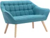 Vente-unique - CASERTA Sofa and armchair set Stoff Blau - B 73 cm x H 77 cm x L 127 cm82 cm Bild 3