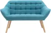 Vente-unique - CASERTA Sofa and armchair set Stoff Blau - B 73 cm x H 77 cm x L 127 cm82 cm Bild 2