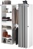 Parisot Kleiderschrank mit Vorhang Bari in weiß und grau 143 cm Bild 3
