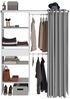 Parisot Kleiderschrank mit Vorhang Bari in weiß und grau 143 cm Bild 4