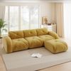 3-Sitzer Modulsofa H 76 x T 281 x B 171 cm aus Chenille in Gelb Bild 2