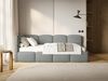 Selsey 'Cloudy' Jugendbett 120 cm, Bettkasten, Chenille, Kopfteil links, Dunkelgrau Bild 2