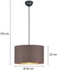 Pendelleuchte mit Stoff Lampenschirm Braun / innen Gold, Ø 40cm Bild 4