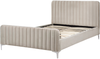 Bett mit Lattenrost LUNAN 140 x 200 cm Samtstoff Taupe Bild 4