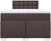 vidaXL Boxspringbett mit Matratze Dunkelbraun 120x200 cm Stoff 3285872 Bild 4
