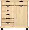 vidaXL Rollschrank Mit Rad Braun 63,5 x 39 x 65,5 cm Massivholz Kiefer 42032397 Bild 4
