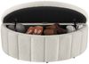tectake Bank Polsterbank mit Stauraum Belastbarkeit 150 kg, 108 x 48 x 38,5 cm (Polsterbank Moon, in Cremefarbenes Boucl), Polsterdeckel mit Gasdruckfedersystem, mit Samt oder Bouclé Bild 3