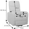 Fernsehsessel HWC-K62, Relaxsessel TV-Sessel Liege, Liegefunktion Aufstehhilfe, Metall Stofff/Textil Cord ~ hellgrau Bild 4