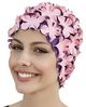 Fashy - Badehaube Gummibadehaube Blüten Rosa Lila 3191-44 Badekappe Gummi Bild 4