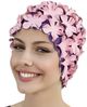 Fashy - Badehaube Gummibadehaube Blüten Rosa Lila 3191-44 Badekappe Gummi Bild 3