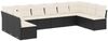 vidaXL 10-tlg. Garten-Sofagarnitur mit Kissen Schwarz Poly Rattan 3218086 Bild 2