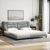 vidaXL Bett mit Matratze "Hvar" Hellgrau 200x200 cm Stoff 3208555 Bild 3