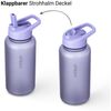 Vinsun Trinkflasche Sportflasche mit Strohhalm 1L - Wasserflasche Tritan auslaufsicher, BPA frei, Bruchsicher, geruchs- & geschmacksneutral, geringes Gewicht Bild 3