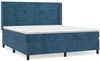 vidaXL Polsterbett mit Matratze Dunkelblau 180x200 cm Samt Bild 2