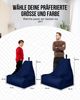 PATCH HOME Lounge Sessel Sitzsack– XL – Marine, bequemer Sitzsack aus Luxus-Polyester-Gewebe, bereits befüllt Bild 3