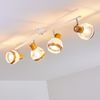 hofstein Deckenleuchte »Nalles« verstellbare Deckenlampe, Metall/Holz/Hanfseil, Weiß/chrom, ohne Leuchtmittel, Lampenschirme dreh-/schwenkbar, 4xE27, Gitter-Optik, Natur Bild 2