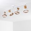 hofstein Deckenleuchte »Nalles« verstellbare Deckenlampe, Metall/Holz/Hanfseil, Weiß/chrom, ohne Leuchtmittel, Lampenschirme dreh-/schwenkbar, 4xE27, Gitter-Optik, Natur Bild 5
