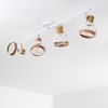 hofstein Deckenleuchte »Nalles« verstellbare Deckenlampe, Metall/Holz/Hanfseil, Weiß/chrom, ohne Leuchtmittel, Lampenschirme dreh-/schwenkbar, 4xE27, Gitter-Optik, Natur Bild 3