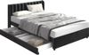 Polsterbett 140x200 cm aus Samt mit 2 Schubladen und Lattenrost – elegantes, platzsparendes Design Bild 5