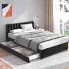 Polsterbett 140x200 cm aus Samt mit 2 Schubladen und Lattenrost – elegantes, platzsparendes Design Bild 3
