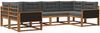 vidaXL Outdoor-Sofagarnitur mit Kissen 6 pcs Natur und Anthrazit 3382835 Bild 2