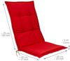 Beautissu 4er Set Hochlehner Auflage Base HL 120 x 50 x 6 cm Rot Bild 2
