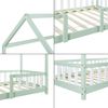 en.casa 'Sisimiut' Hausbett 90x200 cm, mint/weiß, Kieferholz, inkl. Rausfallschutz und Lattenrost Bild 5