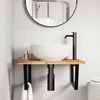 Waschbeckenregal Wandmontage Stahl und Akazienholz 3302883 Bild 3