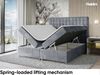 MEBLINI Boxspringbett ASTON 120x200 cm mit Bettkasten - H4/Grau Samt Polsterbett - Doppelbett mit Topper & Taschenfederkern-Matratze Bild 3