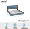 Polsterbett 160x200 cm mit USB-Anschluss und LED-Beleuchtung, Matratze nicht enthalten, grau Bild 5