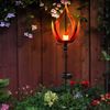 2x LED Solarlampe, Metall, schwarz, Feuereffekt, H 93cm Bild 4