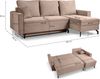 Ecksofa (B/H/T: 230x89x148 cm) in Altrosa Bild 5