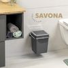 Kosmetikeimer SAVONA inkl. Wandhalterung 6 Liter Kunststoff, eckig grau Bild 2