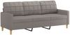 vidaXL 3-tlg. Sofagarnitur mit Kissen Taupe Stoff 3201249 Bild 5