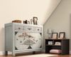Vintage Kommode Weiß Orange chinesisch Schrank Sideboard Kolonial-Stil Antik-Stil Lowboard asiatisch orientalisch Fernost shabby-chic Landhaus Bild 2