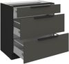 Küchen Unterschrank 80 cm Küche ARIA Graphite ultra matt + Schwarz matt, hochwertige Fronten mit Anti Fingerprint Beschichtung, Soft-Close Küchenzeile Küchenblock Bild 3