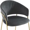 Vente-unique - MADOLIA Stuhl StoffSamt Grau - B 55 cm x H 81 cm x L 55 cm Bild 5