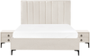 Schlafzimmer Set SEZANNE 160 x 200 cm Bouclé Cremeweiß Bild 5