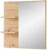 Spiegel Bari, Glas, Holzwerkstoff, Holzfarben, Verspiegelt, 78 x 80 x 17 cm Bild 1