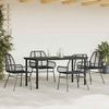 vidaXL 5-teiliges Garten-Esszimmerset aus schwarzem Polyrattanglas 3334537 Bild 3