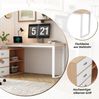 Naturfarbener Büroschreibtisch mit Stahlrohrgestell, 147x100x75,3 cm Bild 5