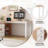 Naturfarbener Büroschreibtisch mit Stahlrohrgestell, 147x100x75,3 cm Bild 5