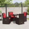 vidaXL Garten Essgruppe 5 pcs Braun Poly Rattan 3381024 Bild 4